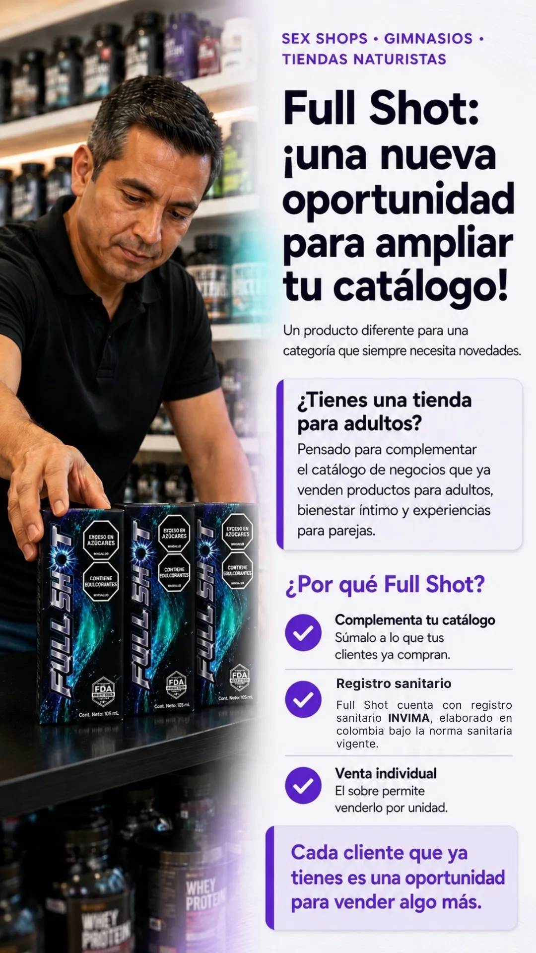 Full Shot como producto complementario para negocios especializados
